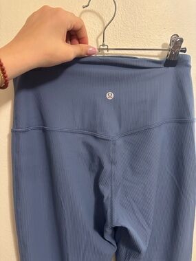 lululemon athletica Ribbed High-Rise Leggings in Dusty Blue